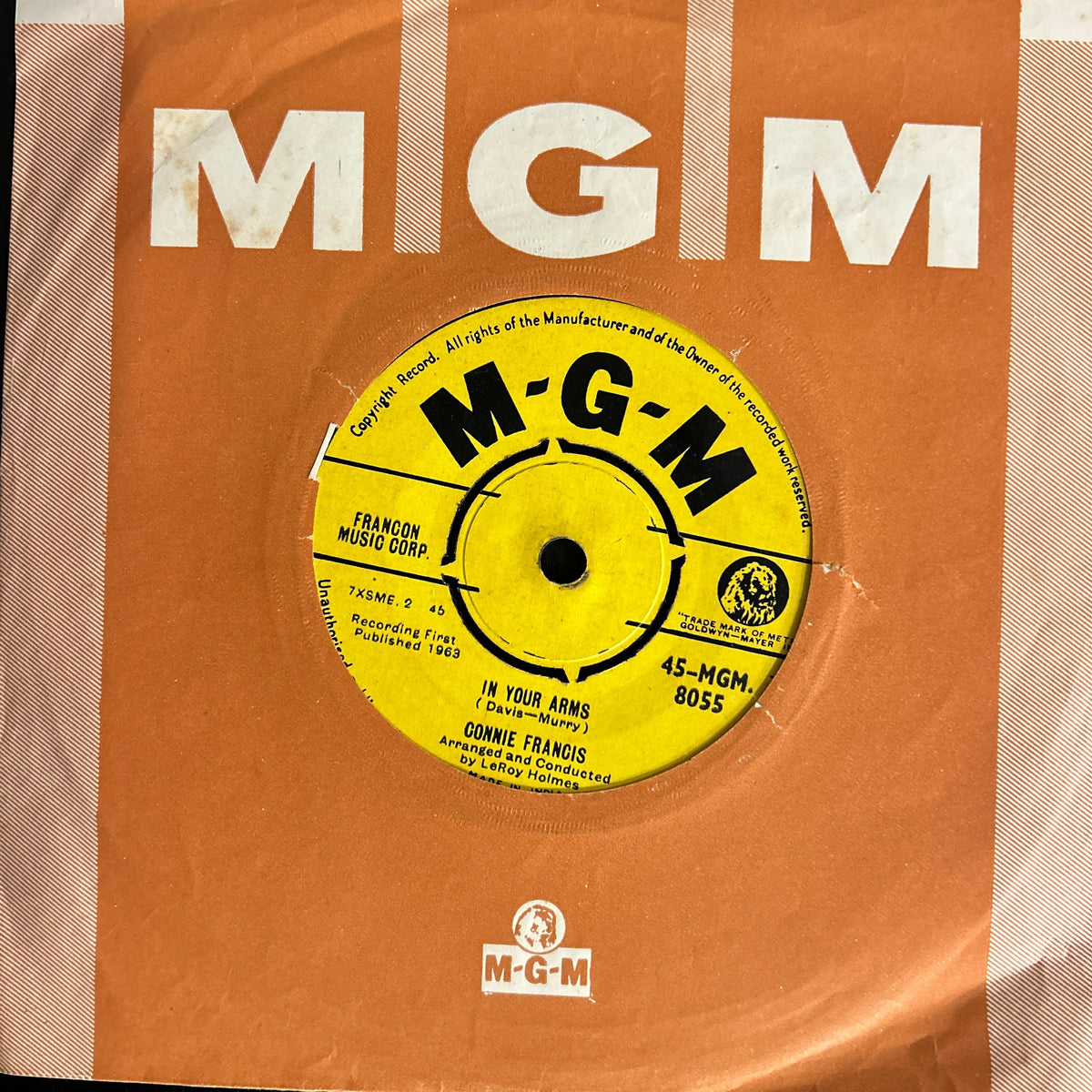 Connie Francis – Tonight's My Night / In Your Arms (7 Inch Disc - EP) (Used Vinyl - VG+) NJ Marketplace-Music History