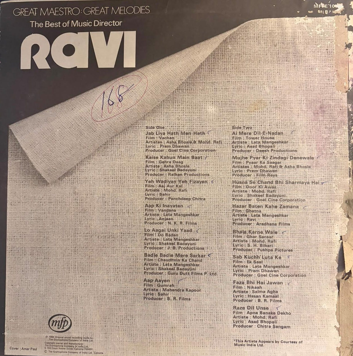 Ravi – The Best Of Music Director Ravi (Used Vinyl - VG+) JB Marketplace-Music History