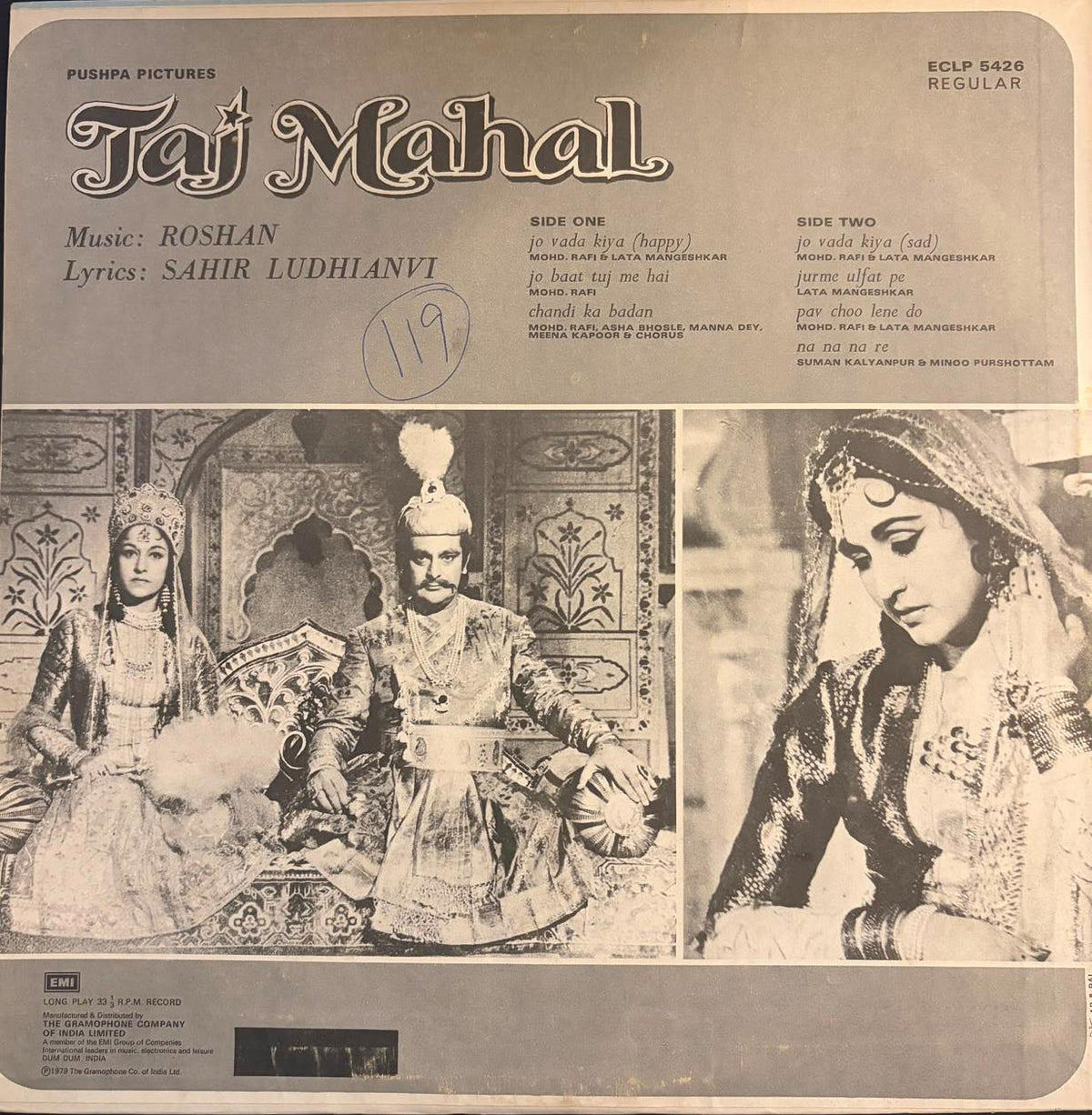 Roshan (2), Sahir Ludhianvi – Taj Mahal (Used Vinyl - VG+) JB Marketplace-Music History