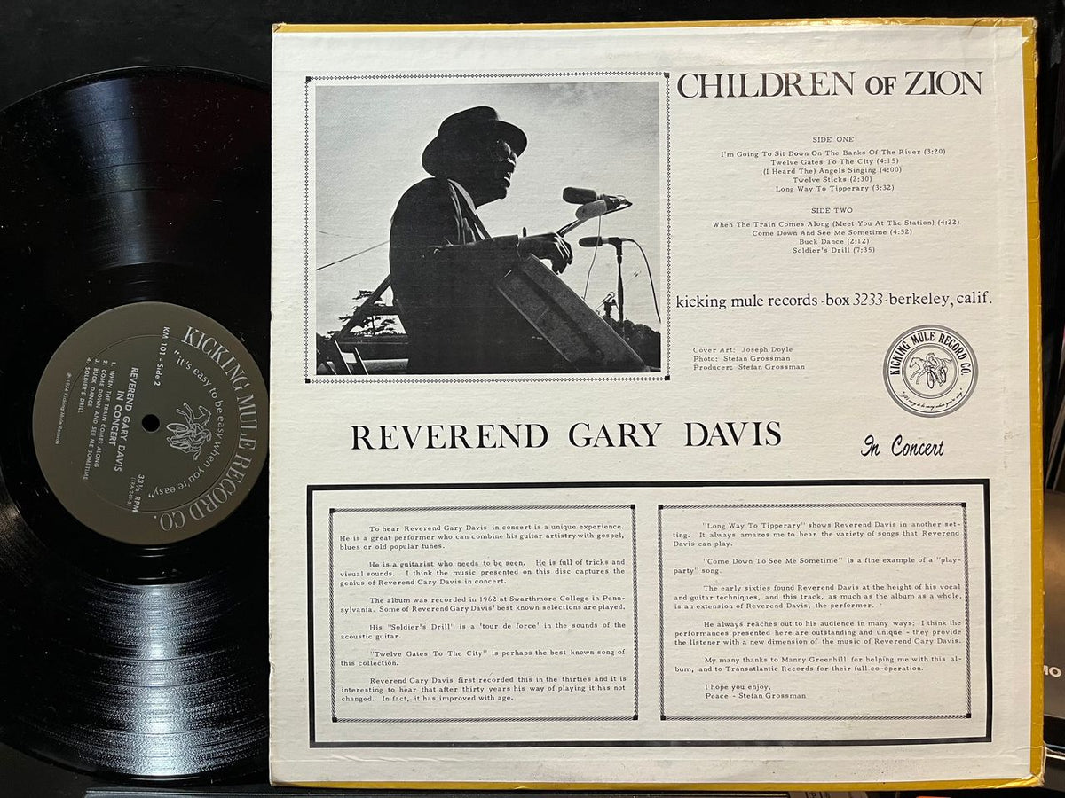 Rev. Gary Davis - Children Of Zion : Reverend Gary Davis In Concert (VINYL) | Near Mint (NM) Excellent+ (EX+)-Music History