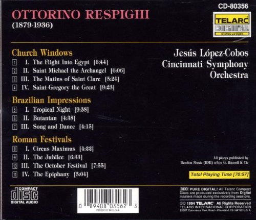 Ottorino Respighi - Church Windows • Brazilian Impressions • Roman Festivals (CD) | Near Mint (NM) Near Mint (NM)-Music History