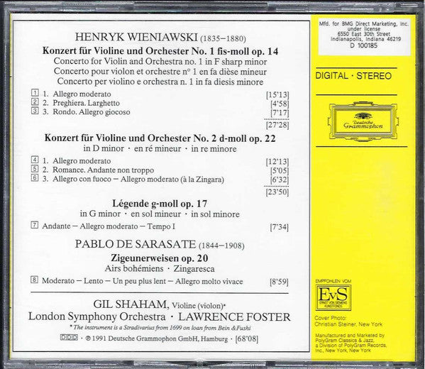 Henryk Wieniawski - Violin Concertos Nos. 1 & 2, Zigeunerweisen (CD) | Near Mint (NM) Near Mint (NM)-Music History
