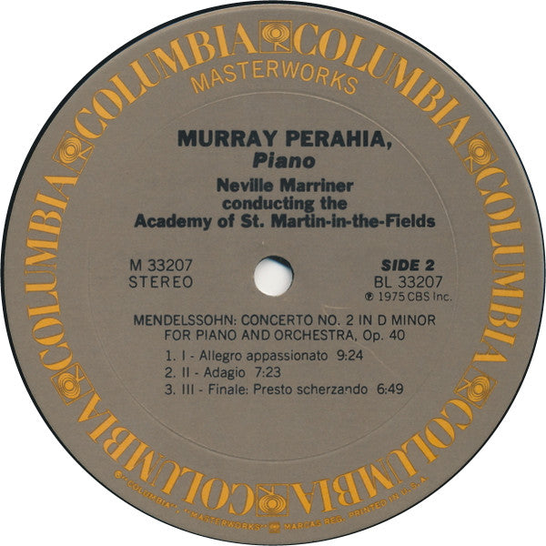 Murray Perahia - Piano Concertos (No. 1 In G Minor, Op. 25 / No. 2 In D Minor, Op. 40) | Near Mint (NM) Excellent (EX)-Music History