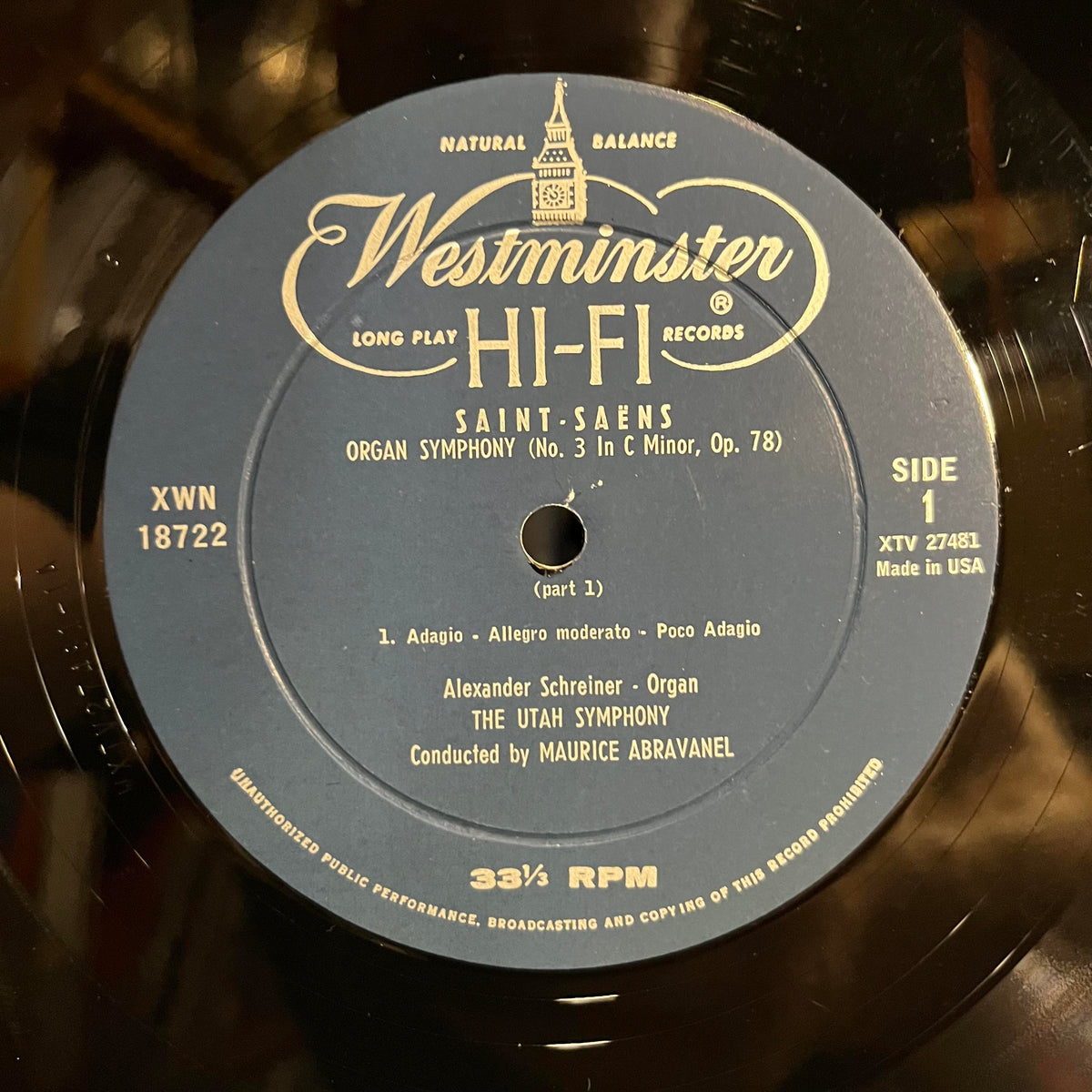 Camille Saint-Saëns - Organ Symphony No.3, C Minor, Op.78 | Near Mint (NM) Near Mint (NM)-Music History