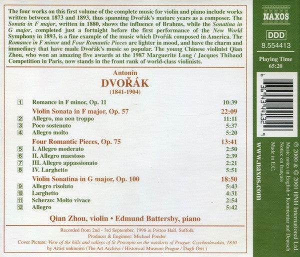 Antonín Dvořák - Music For Violin And Piano, Volume 1: Violin Sonata, Op. 57 • Violin Sonatina, Op. 100 (CD) | Near Mint (NM) Near Mint (NM)-Music History