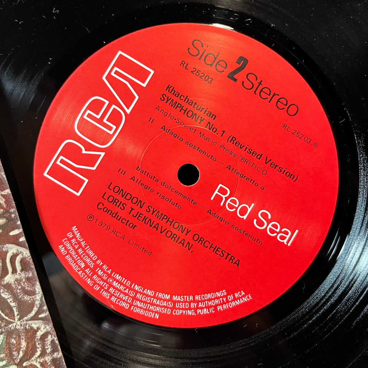 Khachaturian* - Loris Tjeknavorian, London Symphon - Symphony No. 1 (Revised Version)(VINYL LP RCA RED SEAL RL25203 1979) | Near Mint (NM or M-) Near Mint (NM)-Music History