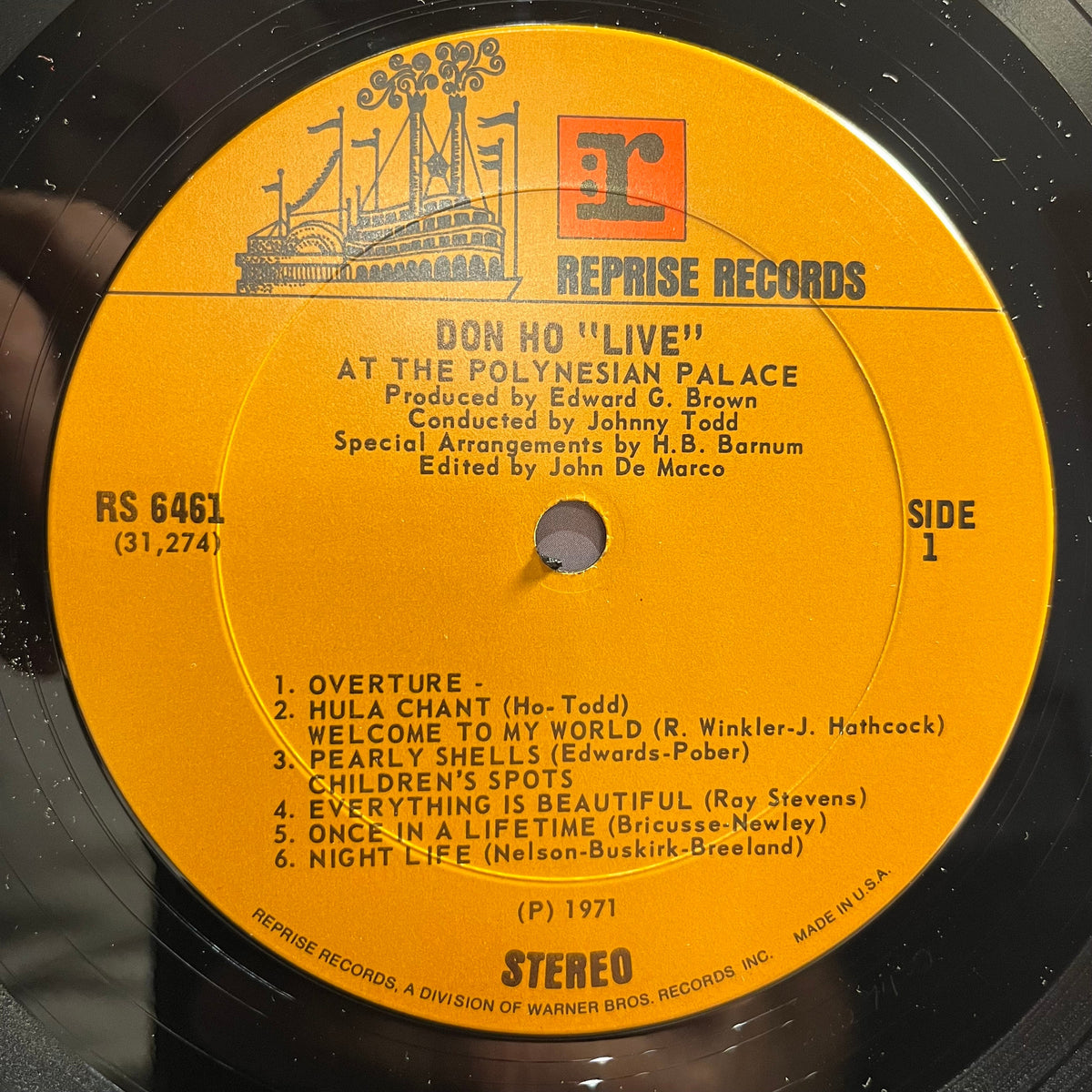 Don Ho - Live At The Polynesian Palace *STEREO* | Near Mint (NM) Near Mint (NM)-Music History