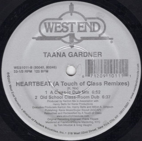 Taana Gardner - Heartbeat (A Touch Of Class Remixes) 12" VINYL) | Near Mint (NM) Near Mint (NM)-Music History