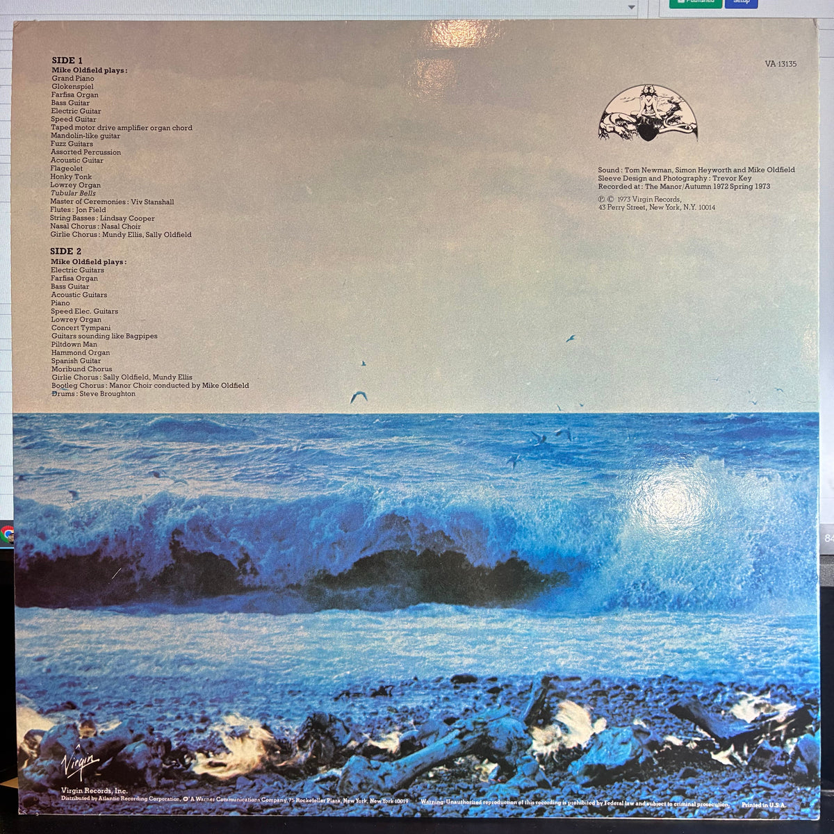 Mike Oldfield - Tubular Bells (VINYL Virgin – VA 13135) | USED Near Mint (NM or M-) Near Mint (NM)-Music History