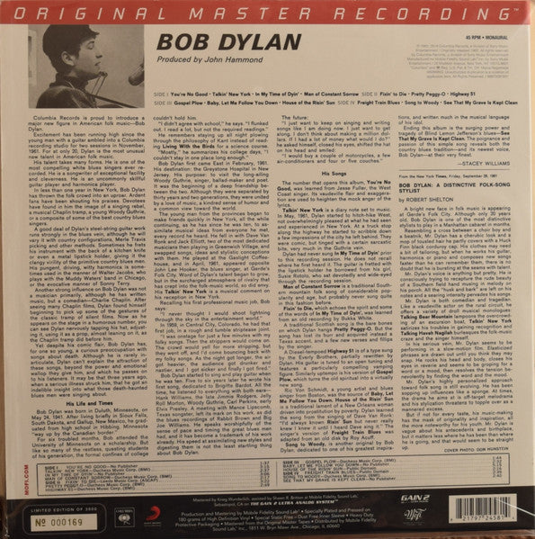 Bob Dylan *MONO/45RPM* | Mint (M) Mint (M)-Music History