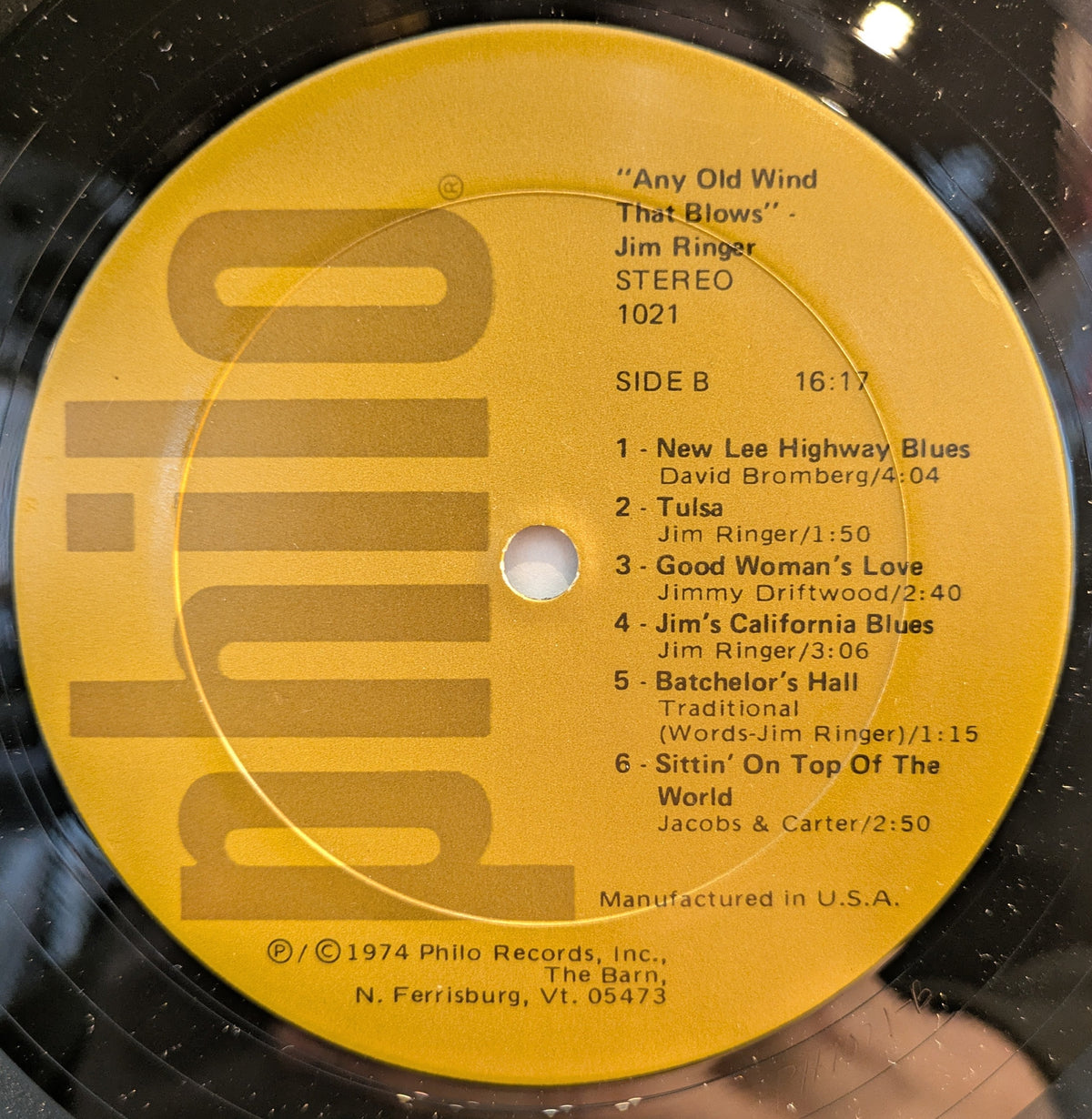 Jim Ringer - Any Old Wind That Blows (VINYL) | Near Mint (NM) Excellent (EX)-Music History