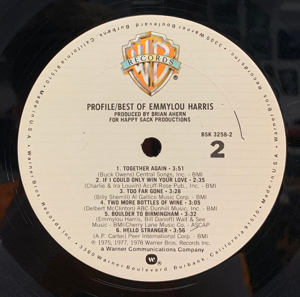 Emmylou Harris - Profile / Best Of Emmylou Harris (VINYL) | Near Mint (NM) Near Mint (NM)-Music History