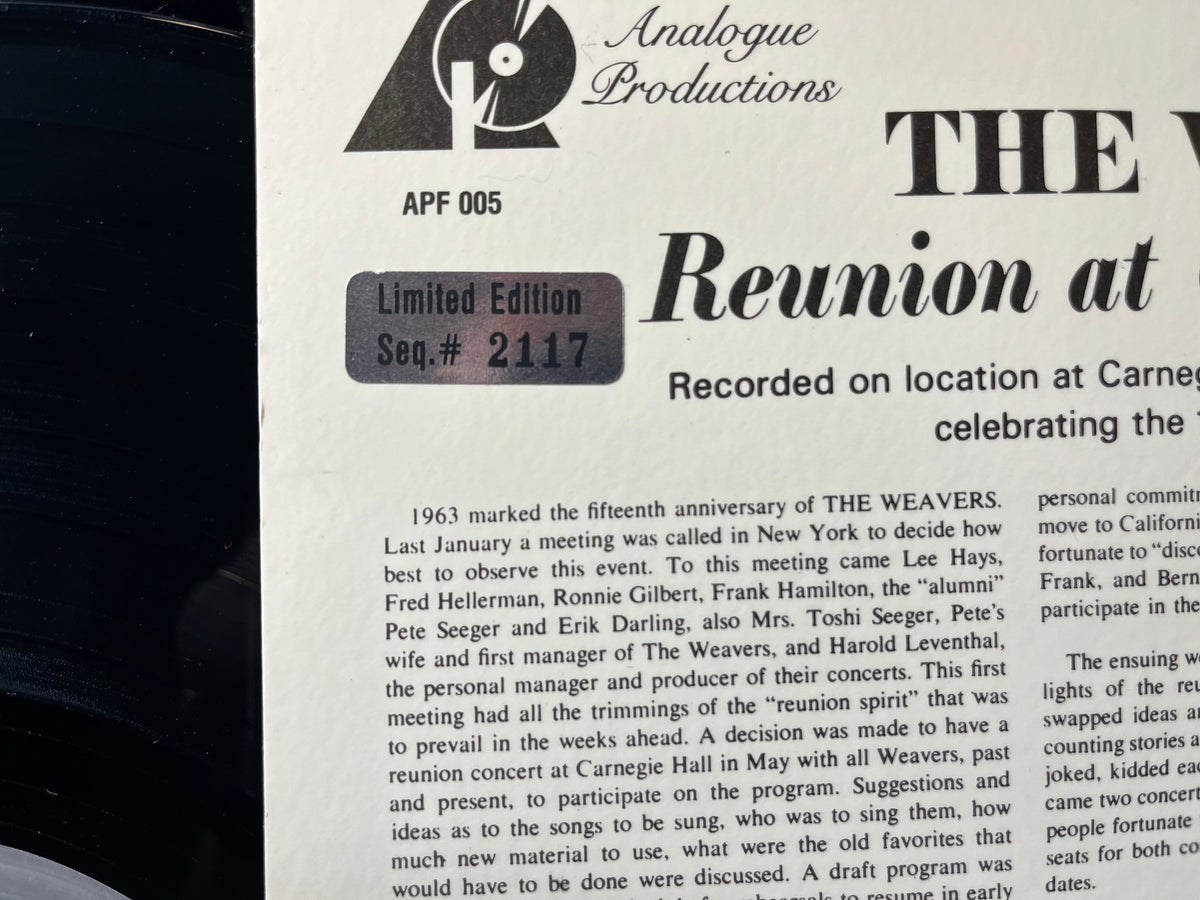 Reunion At Carnegie Hall - 1963 (VINYL) | Near Mint (NM) Excellent+ (EX+)-Music History