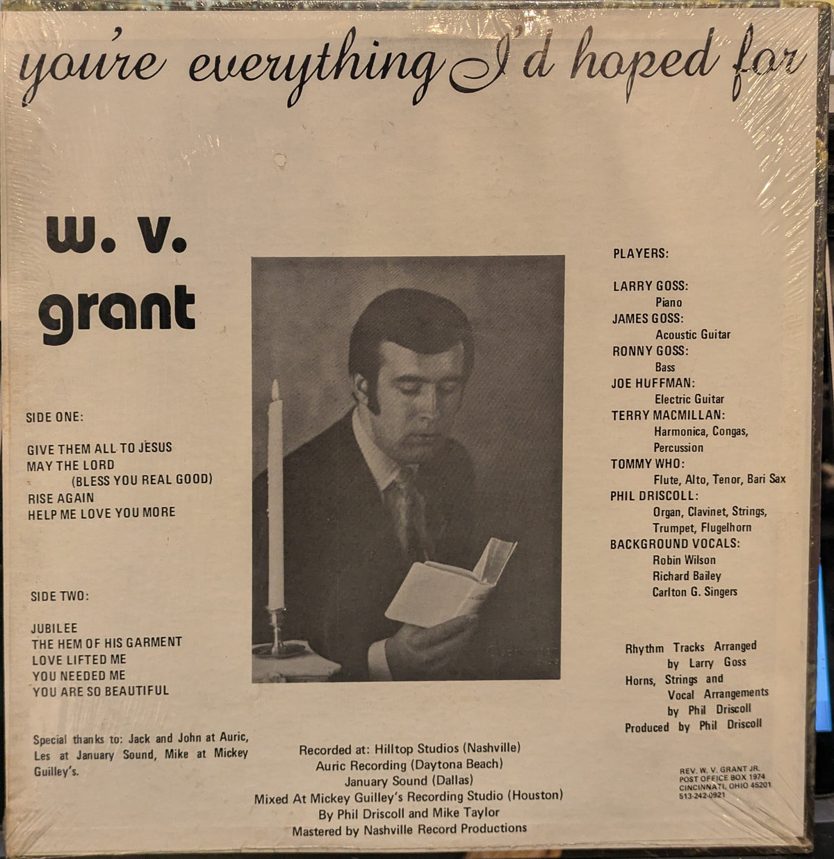 W.V. Grant, Jr. - You're Everything I'd Hoped For | Very Good Plus (VG+) Near Mint (NM)-Music History