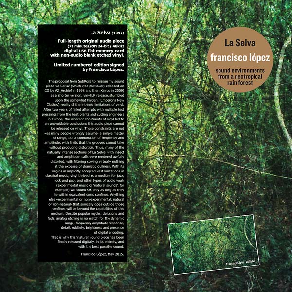 FRANCISCO LOPEZ - La Selva |-Music History