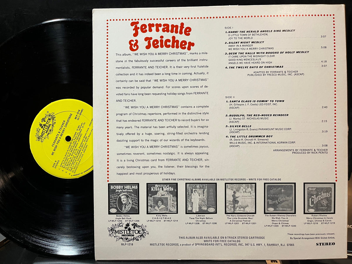 Ferrante & Teicher - We Wish You A Merry Christmas (VINYL LP MISTLETOE MLP-1218 1975) | USED Near Mint (NM or M-) Near Mint (NM)-Music History