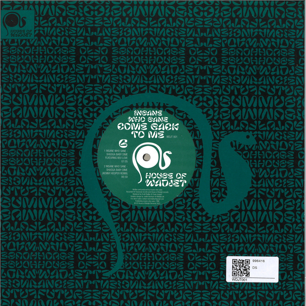 Insane Who Sane - (PRESALE TBD) Come Back To Me (VINYL 12" House Of Wadjet WDJT001 2026) | NEW-Music History
