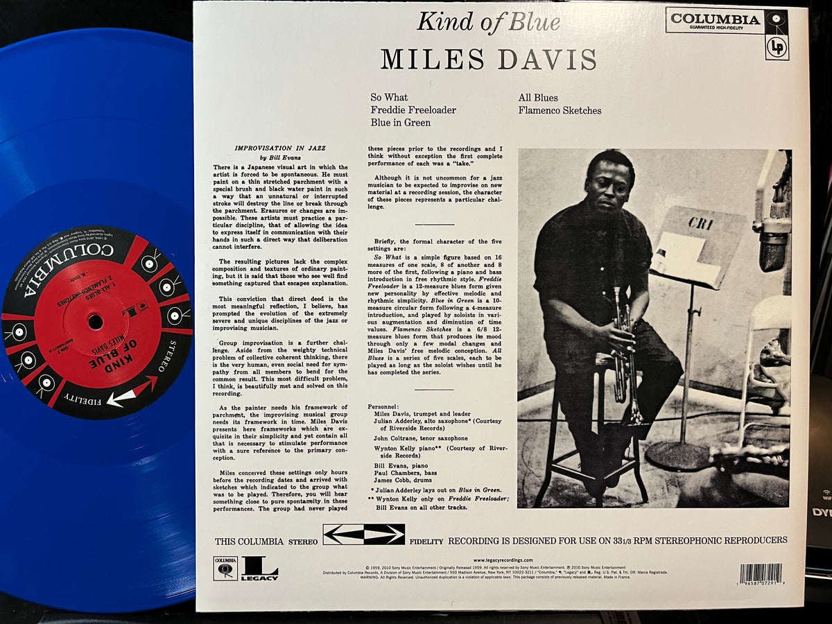 Miles Davis - Kind Of Blue (BLUE VINYL Columbia – 88697680571, Legacy – 88697680571 2023) | Near Mint (NM) Near Mint (NM)-Music History