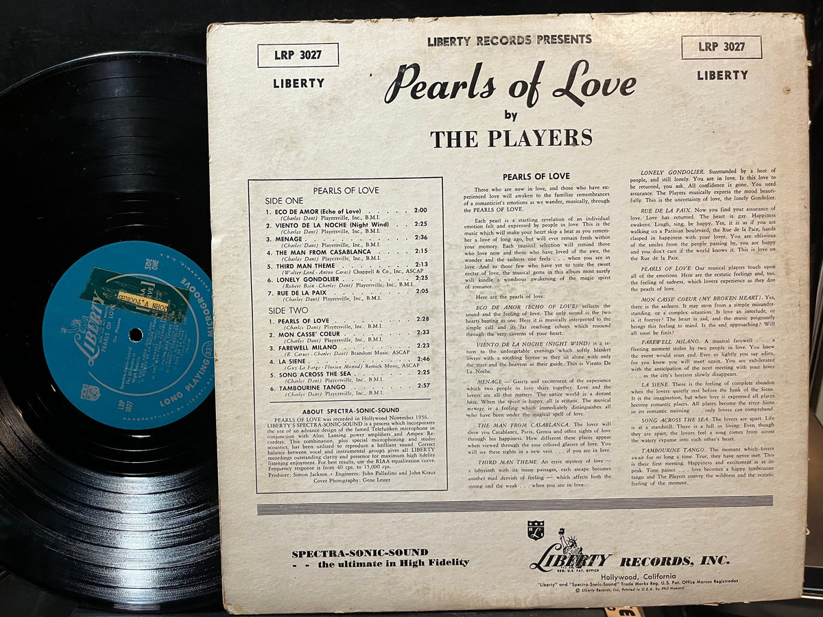 The Players - Pearls Of Love (VINYL LP LIBERTY LRP 3027 1957) | Very Good (VG) Very Good Plus (VG+)-Music History