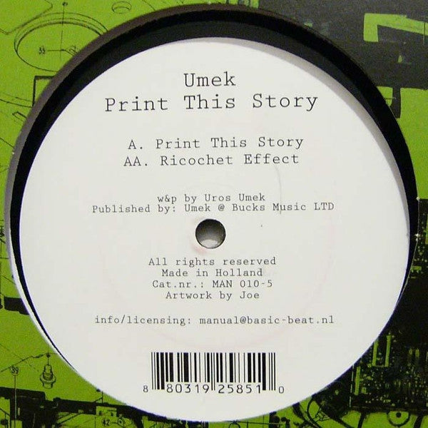 Umek - Print This Story | Near Mint (NM) Near Mint (NM)-Music History