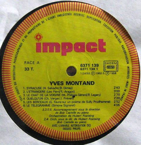Yves Montand - Yves Montand *FRANCE* | Excellent (EX) Near Mint (NM)--Music History