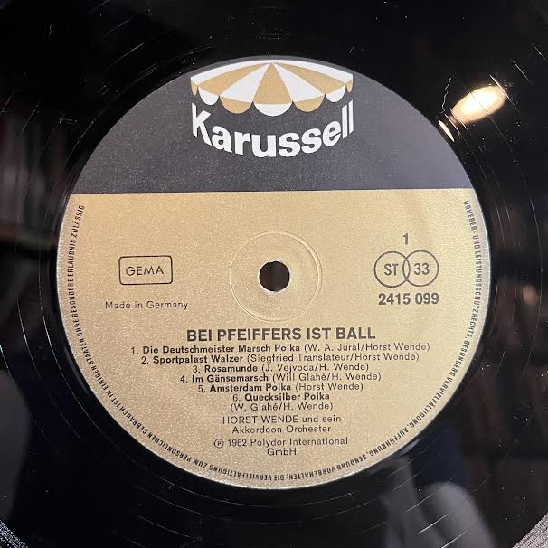 Horst Wende's Akkordeon-Band - Bei Pfeiffers Ist Ball (VINYL) *GERMAN* | Near Mint- (NM-)-Music History
