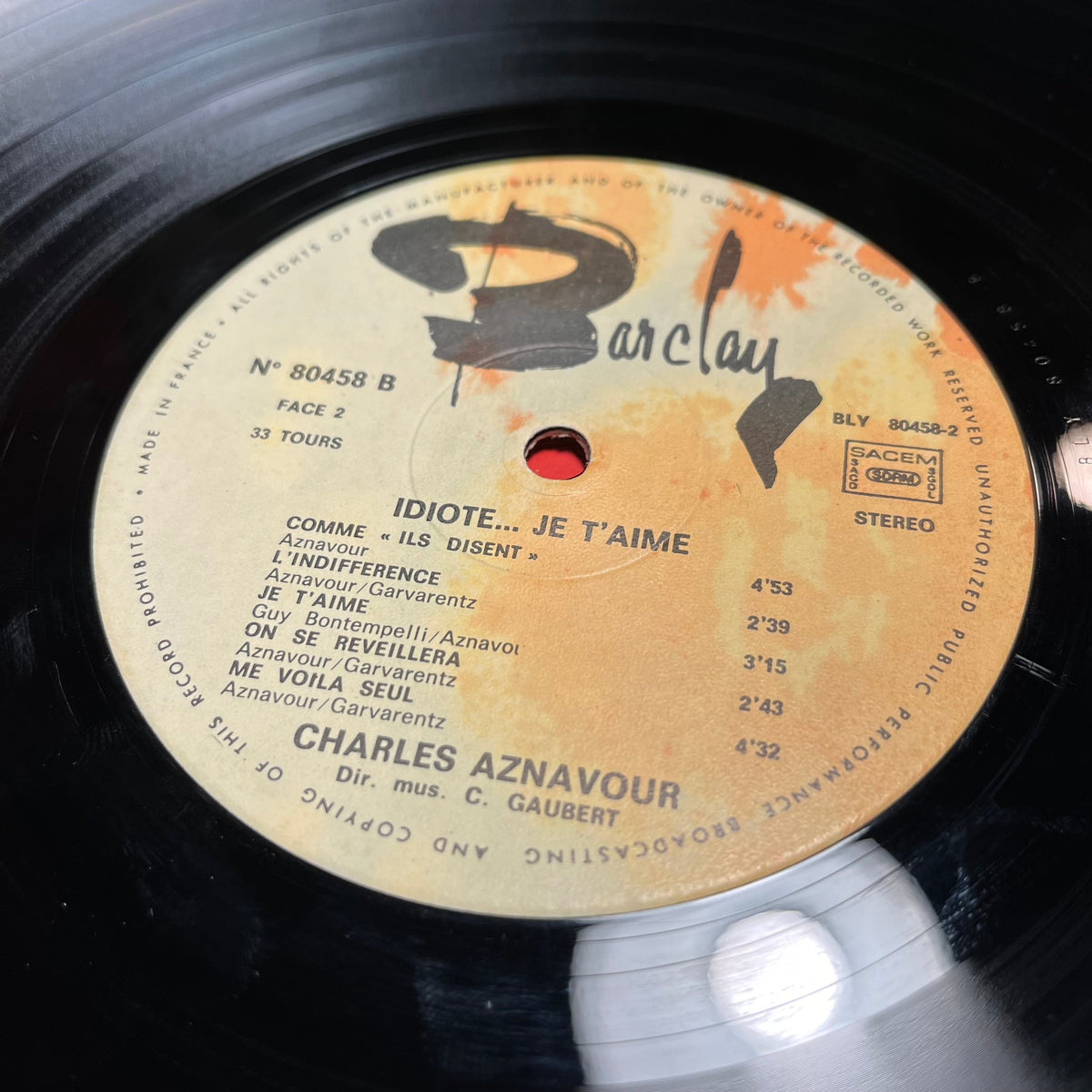 Charles Aznavour - Idiote Je T'Aime... *FRANCE* | Near Mint (NM) Excellent (EX)-Music History