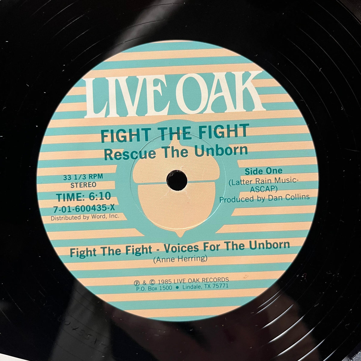 Various - Fight The Fight (Rescue The Unborn)(VINYL LP LIVE OAK SPCN 7-01-600435-X 1985) | USED Near Mint (NM or M-) Excellent+ (EX+)-Music History