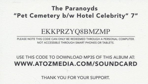 The Paranoyds - Pet Cemetery (7" VINYL) | Mint (M) Mint (M)-Music History