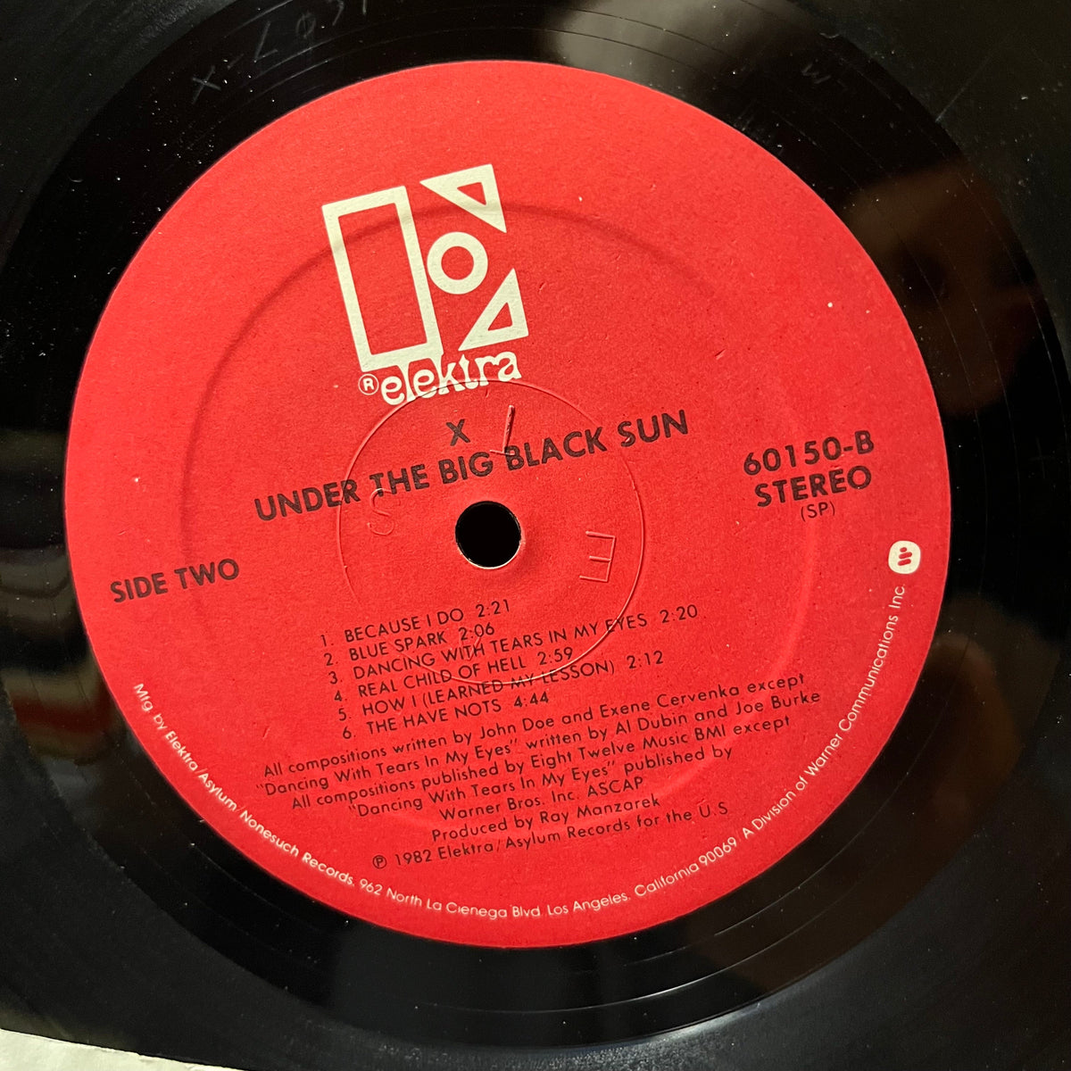 X - Under The Big Black Sun (VINYL LP ELEKTRA 60150 1982) | Very Good Plus (VG+) Very Good Plus (VG+)-Music History