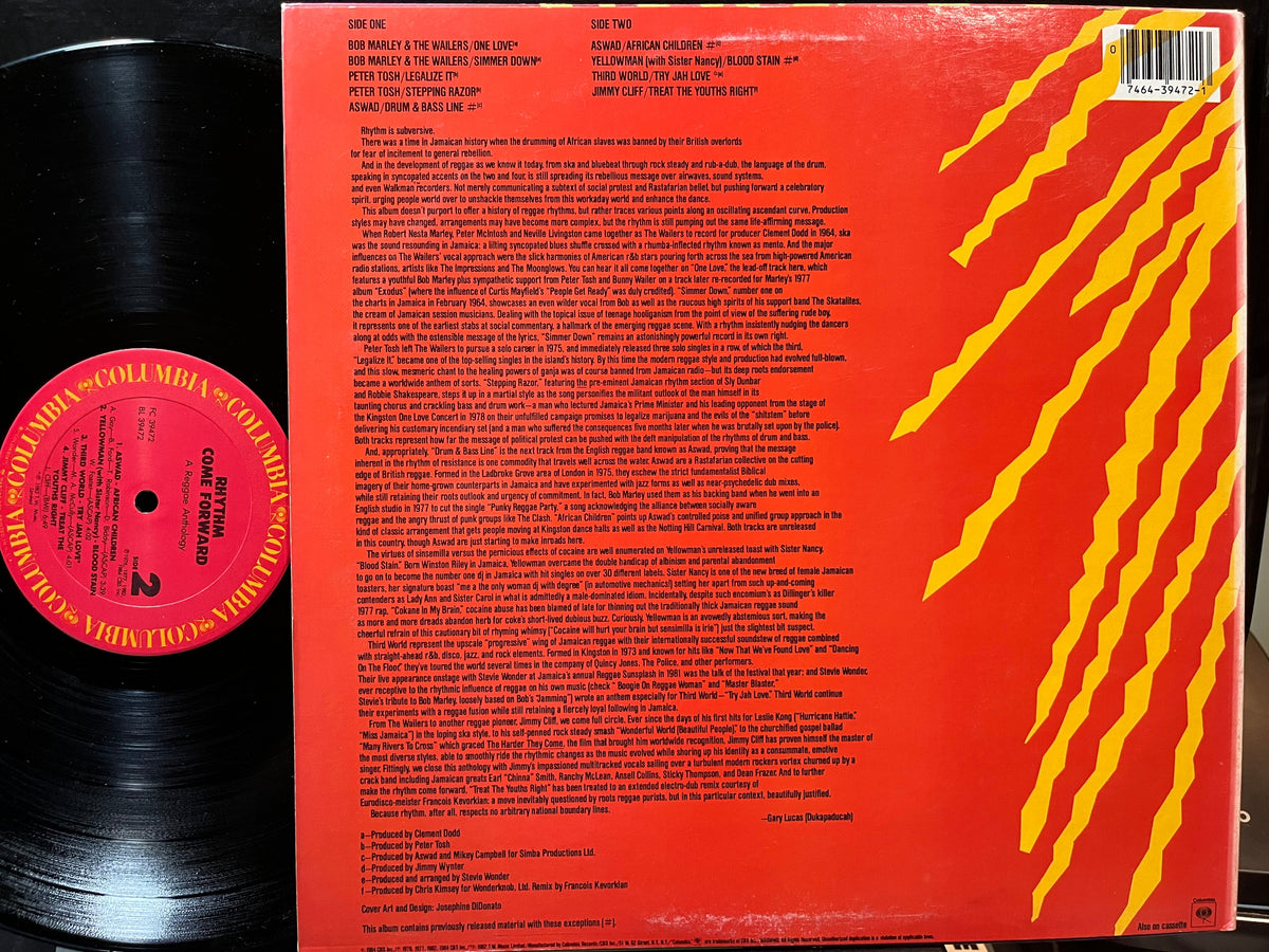 Various - Rhythm Come Forward (A Reggae Anthology)(VINYL LP COLUMBIA FC 39472 1984) | Near Mint (NM or M-) Excellent+ (EX+)-Music History