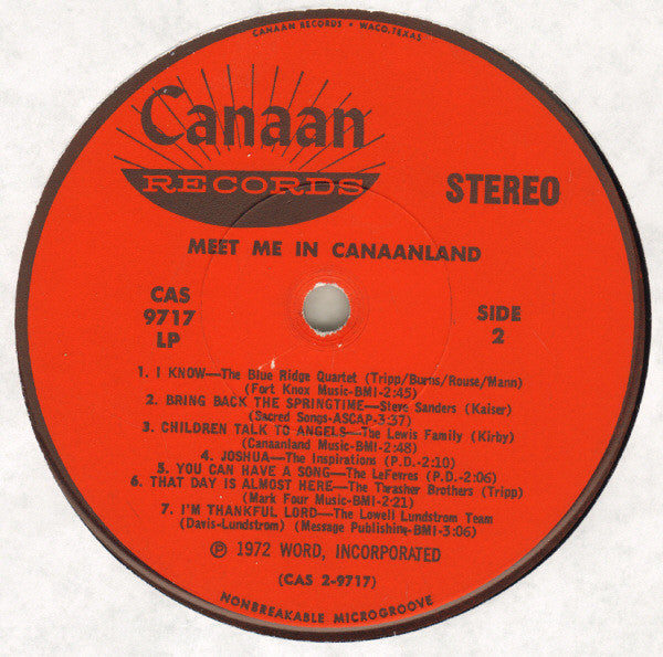 Various - Meet Me In Canaanland! (VINYL) | Near Mint (NM) Near Mint (NM)Music History
