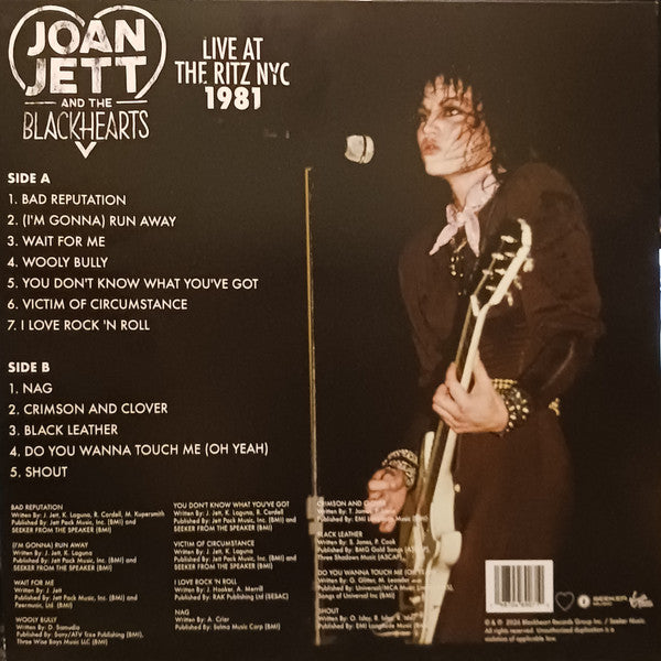 Joan Jett & The Blackhearts - Live at The Ritz NYC 1981 (RSD 2026 VINYL) | Mint (M) Mint (M)-Music History