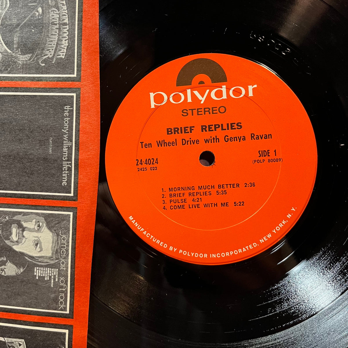 Ten Wheel Drive With Genya Ravan - Brief Replies (VINYL LP POLYDOR 2425 022 1970) | USED Near Mint (NM or M-) Very Good Plus (VG+)-Music History