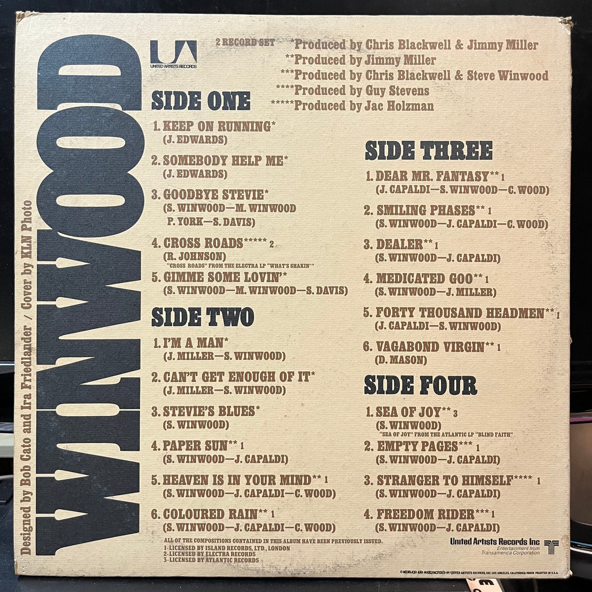 Steve Winwood - Winwood (VINYL 2xLP UNITED ARTISTS UAS-9950 1971) | Excellent+ (EX+) Excellent (EX)-Music History