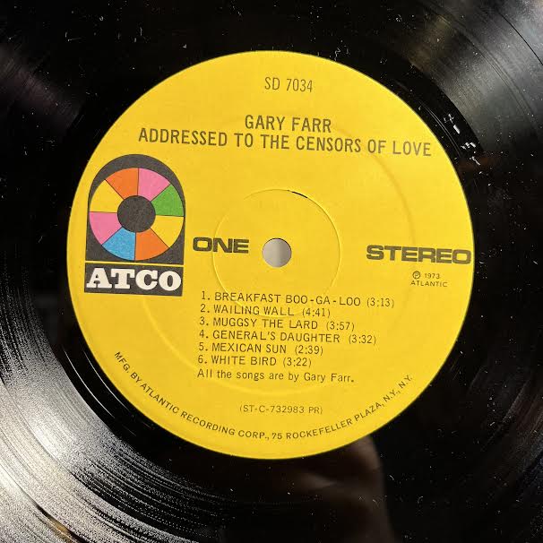 Gary Farr (2) - Addressed To The Censors Of Love (VINYL) | Near Mint (NM) Near Mint (NM)-Music History
