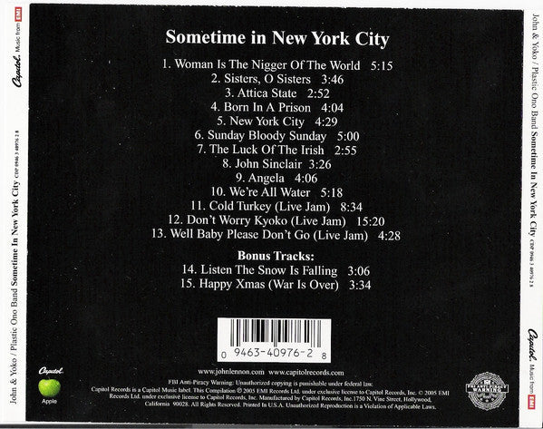John Lennon & Yoko Ono - Some Time In New York City *CD* | Near Mint (NM) Near Mint (NM)-Music History