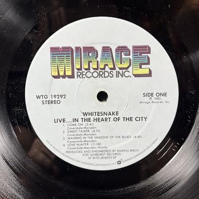 Whitesnake - Live... In The Heart Of The City (VINYL) | Very Good Plus (VG+)-Music History