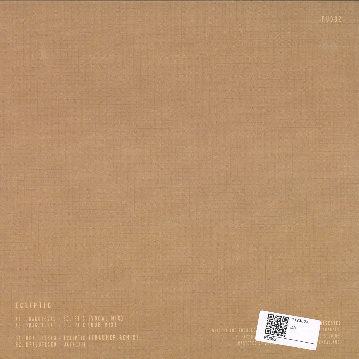 Dragutesku - Ecliptic (VINYL 12" Raru RU002 2024) | NEW Mint (M) Mint (M)--Music History