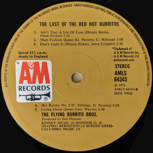 The Flying Burrito Bros - The Last Of The Red Hot Burritos | Very Good Plus (VG+) Near Mint (NM)-Music History