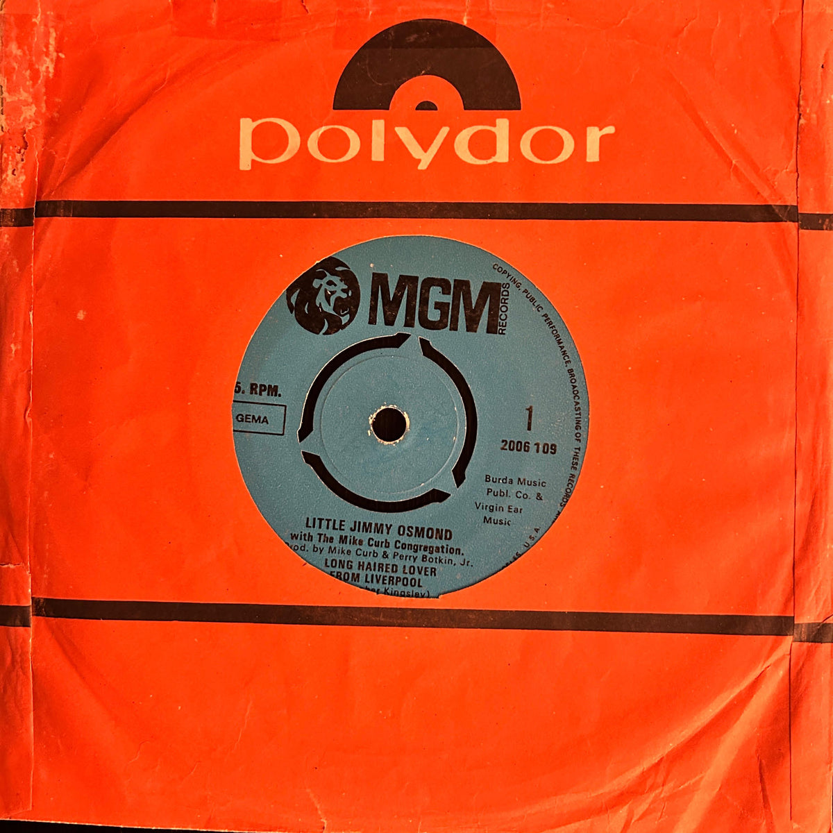 Little Jimmy Osmond – Long Haired Lover From Liverpool (7 Inch Disc - EP)(Used Vinyl - VG) NJ Marketplace-Music History