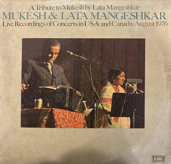 Mukesh & Lata Mangeshkar ‚Äì A Tribute To Mukesh By Lata Mangeshkar (Live Recordings Of Concerts In U‚Ä¢S‚Ä¢A‚Ä¢ And Canada-August 1976) (Used Vinyl - VG) NJ Marketplace-Music History