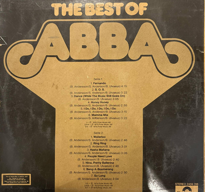 ABBA ‚Äì The Best Of ABBA (Used Vinyl - VG) NJ Marketplace-Music History