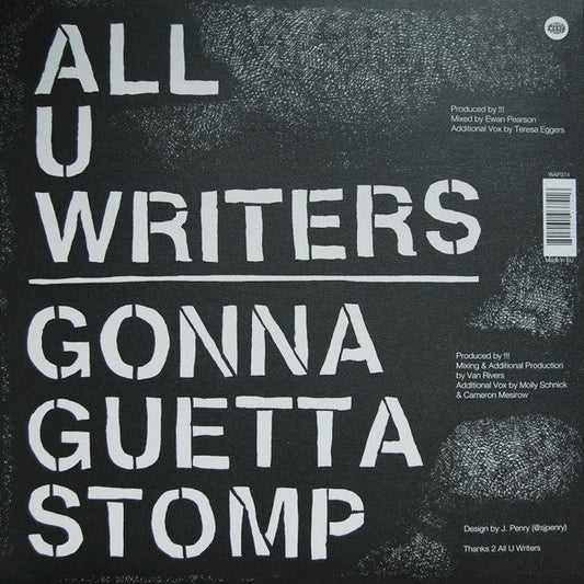 !!!  All U Writers / Gonna Guetta Stomp (VINYL 12") | Mint (M) Mint (M)-Music History