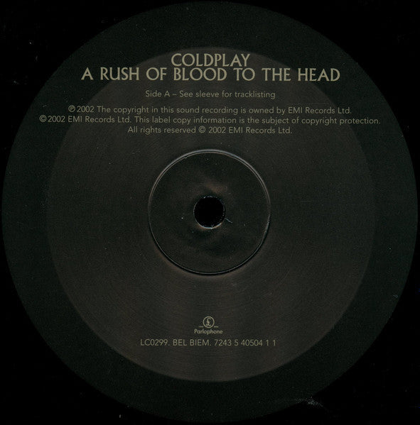 Coldplay - A Rush Of Blood To The Head (VINYL LP) | USED Near Mint (NM) Near Mint (NM)-Music History