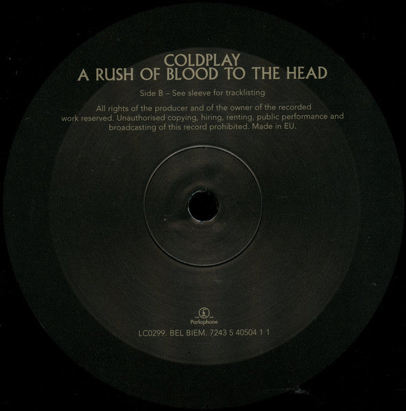Coldplay - A Rush Of Blood To The Head (VINYL LP) | USED Near Mint (NM) Near Mint (NM)-Music History