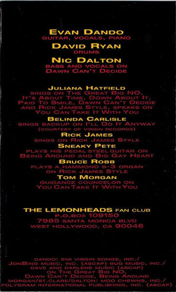 The Lemonheads - Come On Feel The Lemonheads *CASSETTE* | Near Mint (NM) Near Mint (NM)-Music History