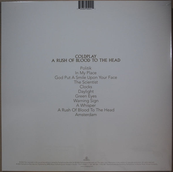 Coldplay - A Rush Of Blood To The Head (VINYL LP) | USED Near Mint (NM) Near Mint (NM)-Music History