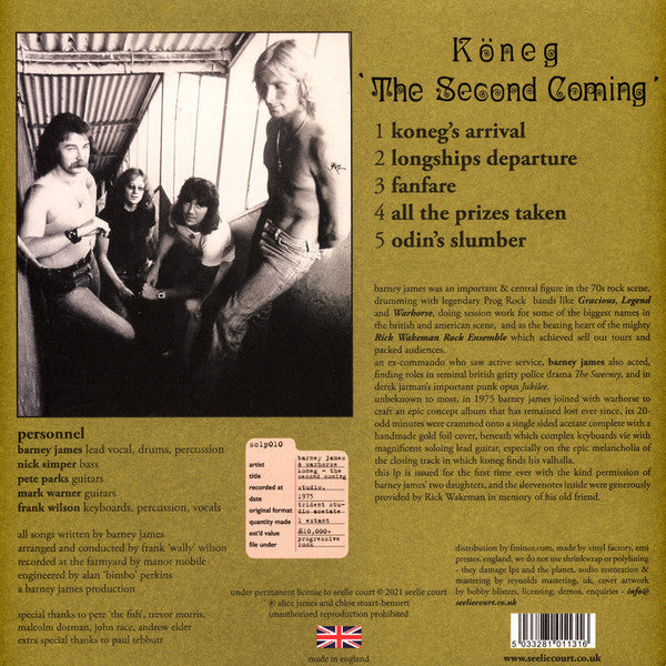 Barney James With Warhorse (2) - Köneg 'The Second Coming' | Mint (M) Mint (M)-Music History