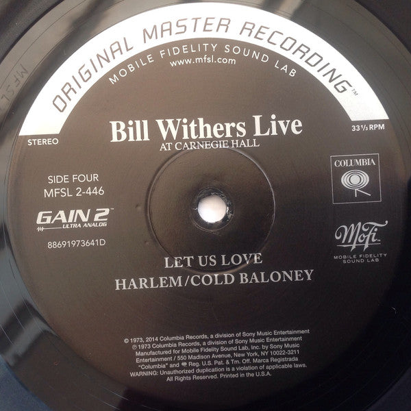Bill Withers Live At Carnegie Hall (2xVINYL MFSL) | Mint (M) Mint (M)-Music History